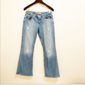 Mudd Distressed Ripped Crop Jeans | 11